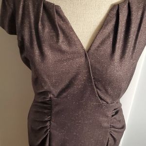 Flattering Ruched Waist Tweed Dress